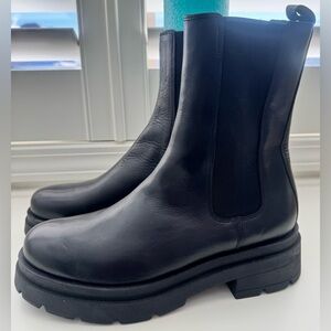 Dune London Women’s Chunky Chelsea Black Boot Leather EU Size 40 (9/9.5) $225‎